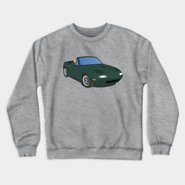 Green Miata Crewneck Sweatshirt by Al the Owl